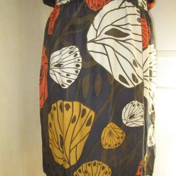 Anthropologie Multicolor Leaf Print Dress - Picture 5 of 7